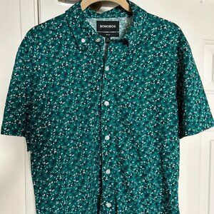 Bonobos Turquoise Slim Fit , Short Sleeve, Floral Button Down (S)